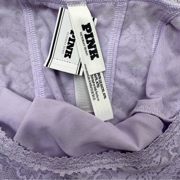 NWT PiNK Victoria’s Secret The Cinched Corset Lavender Lace Bralette Tank Top - Picture 11 of 12